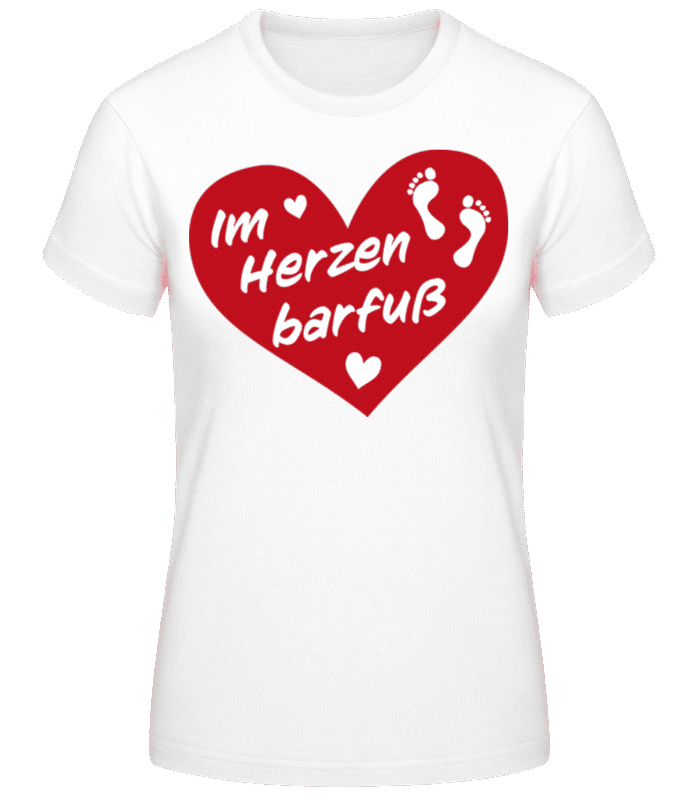 Vorschau: Im Herzen Barfuß - Frauen T-Shirt B&C - Weiß - Vorne