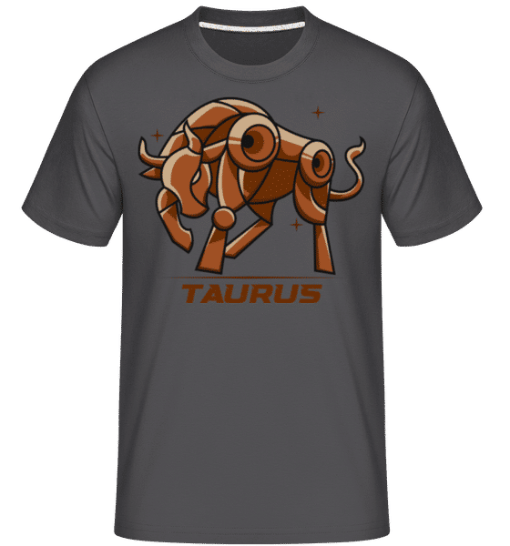 Aperçu: Mecha Robotic Zodiac Sign Taurus -  T-Shirt Shirtinator homme - Anthracite - Devant