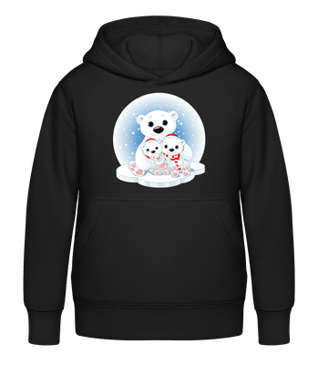Polar Bears - Kid's Hoodie - Black - Front