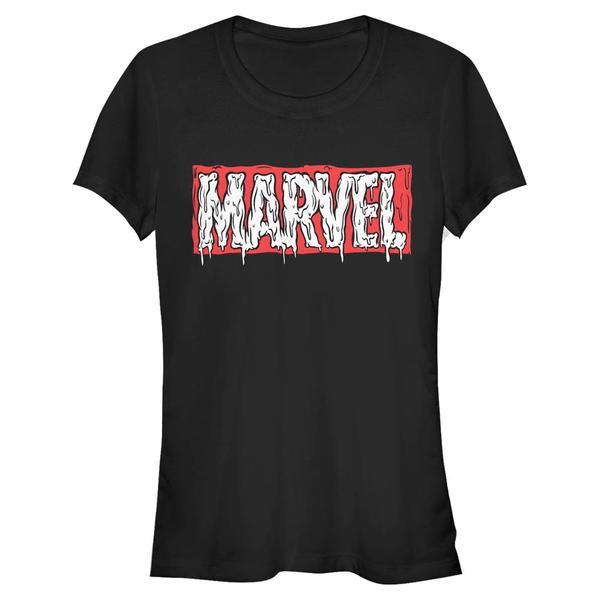 Aperçu: Marvel - Logo Melting - Femme T-shirt - Noir - Devant