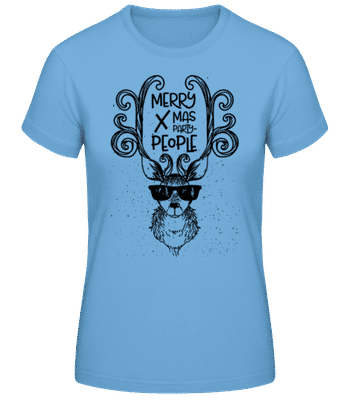 Merry Xmas Party People - Women's Basic T-Shirt - Light blue - Front