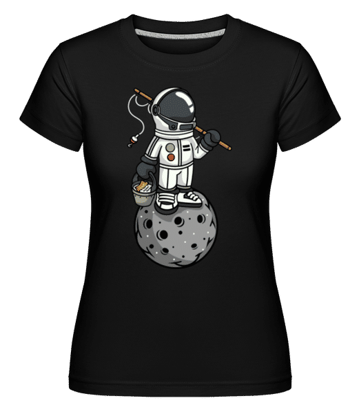 Aperçu: Astronaut Fishing -  T-shirt Shirtinator femme - Noir - Devant