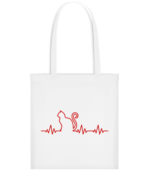 Aperçu: Pulsation Chat - Tote Bag - Blanc - Devant