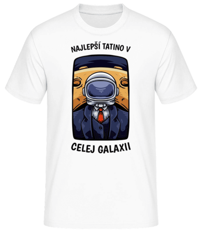 Náhľad: Najlepší Tatino V Celej Galaxii - Pánske basic tričko - Biela - Predné