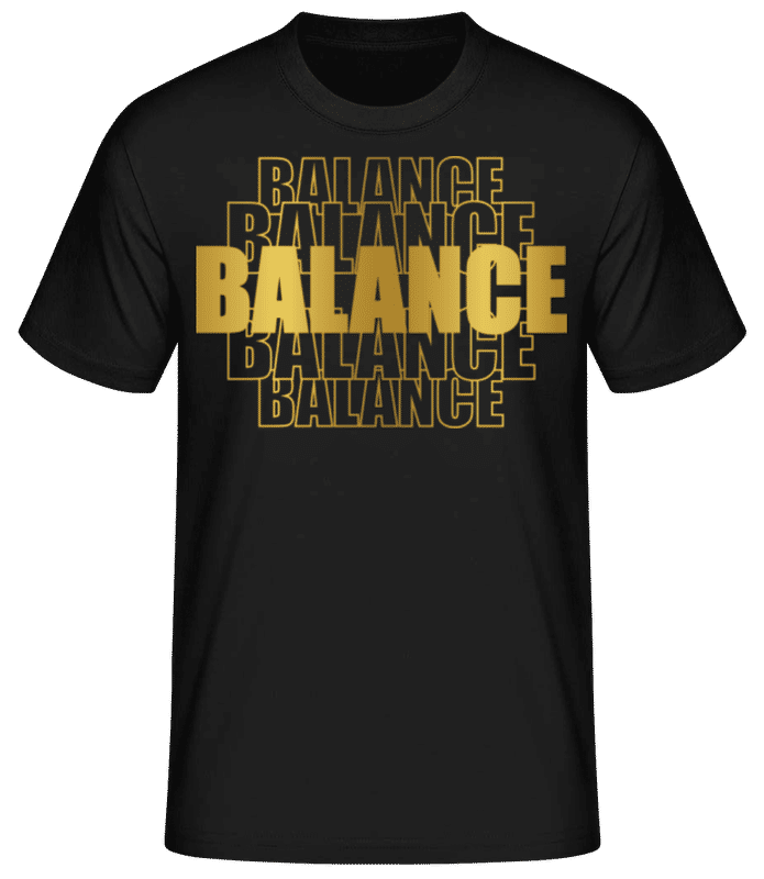 Aperçu: Écriture Doré Astrologique Balance - T-shirt standard Homme - Noir - Devant