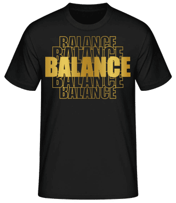 Écriture Doré Astrologique Balance - T-shirt standard Homme - Noir - Devant