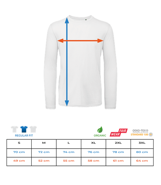 Aperçu: T-shirt à manches longues bio Homme Stanley Stella - Tableau des tailles Aperçu: T-shirt à manches longues bio Homme Stanley Stella - Tableau des tailles