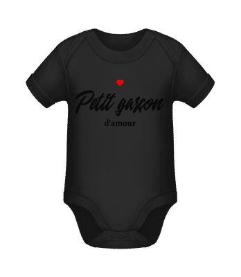 Petit Garçon D'amour - Body manches courtes bio - Noir - Devant