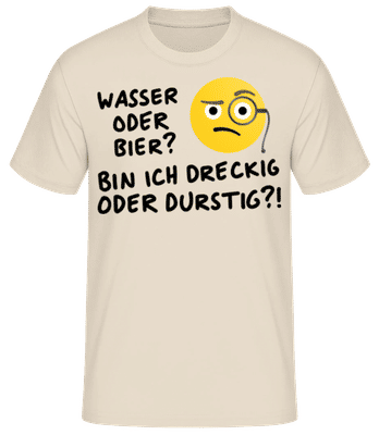 Wasser Oder Bier - Männer Basic T-Shirt - Creme - Vorne