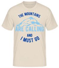 The Mountains Are Calling And I Must Go Blue - T-shirt standard Homme - Crème - Devant