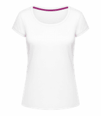 Frauen T-Shirt U-Ausschnitt - Weiß - Vorne