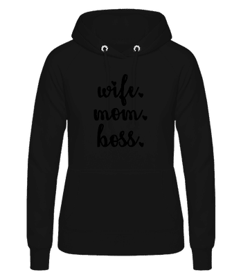 Motif Wife Mom Boss - Women's Hoodie - Black - Front