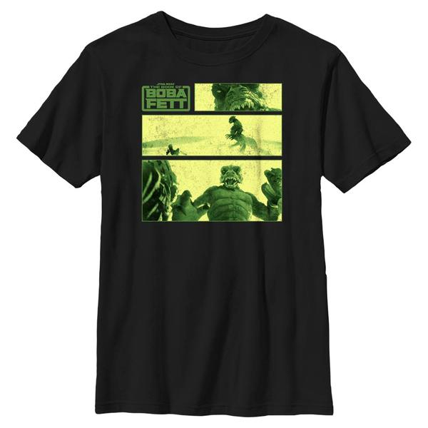 Aperçu: Star Wars - Le Livre de Boba Fett - Sand Creature Story Panels - Enfant T-shirt - Noir - Devant