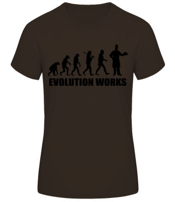 Evolution Works Cooking - Women's Basic T-Shirt - Brown - Front