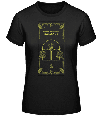 Art Déco Signe Astrologique Balance - T-shirt standard Femme - Noir - Devant
