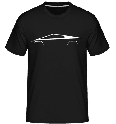 'Tesla Cybertruck' Silhouette - Shirtinator Men's T-Shirt - Black - Front