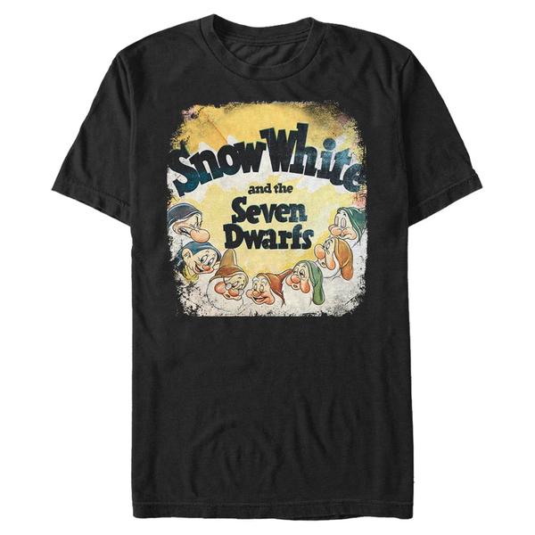 Aperçu: Disney - Blanche-Neige et les Sept Nains - Skupina Vintage Dwarfs - Homme T-shirt - Noir - Devant