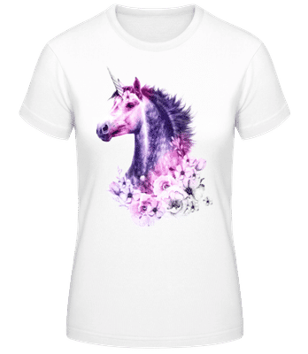 Licorne Fleurs - T-shirt standard Femme - Blanc - Devant