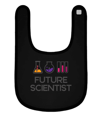 Future Scientist - Organic Baby Bib - Black - Front