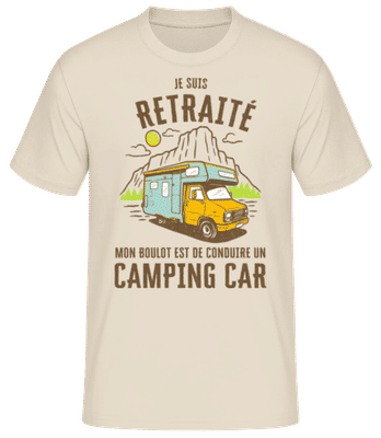 Retraité Mon Boulot Est Campeur - T-shirt standard Homme - Crème - Devant