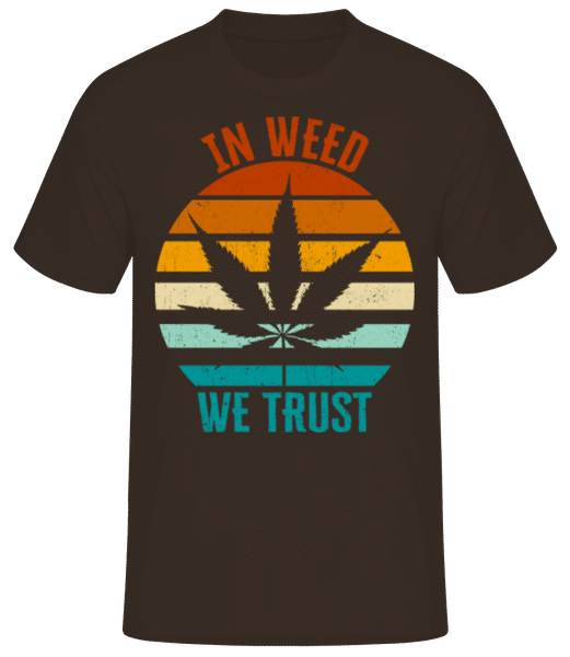 Aperçu: In Weed We Trust Retro - T-shirt standard Homme - Marron - Devant