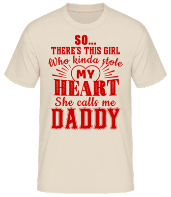 She Calls Me Daddy - Camiseta básica para hombre - Crema - delante