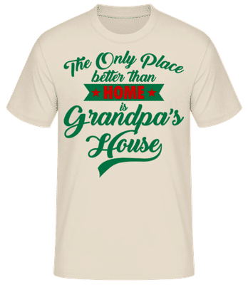 Grandpas dům - Pánské basic tričko - Krémová - Napřed