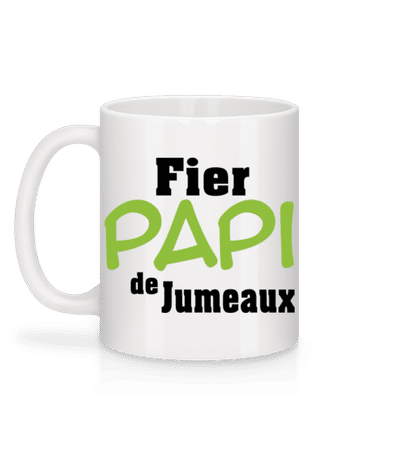 Fier Papi De Jumeaux - Mug en céramique blanc - Blanc - Derrière