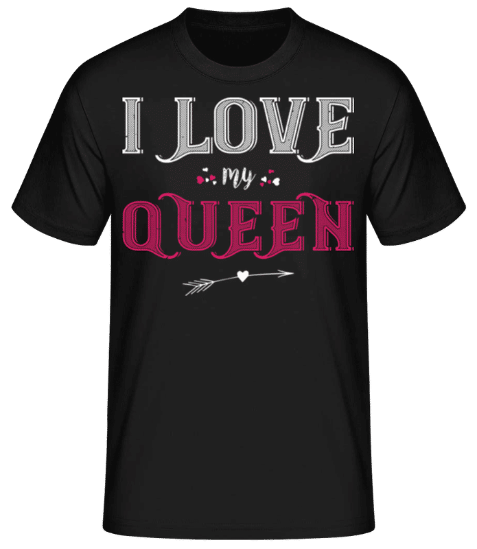 Náhľad: I Love My Queen - Pánske basic tričko - Čierna - Predné