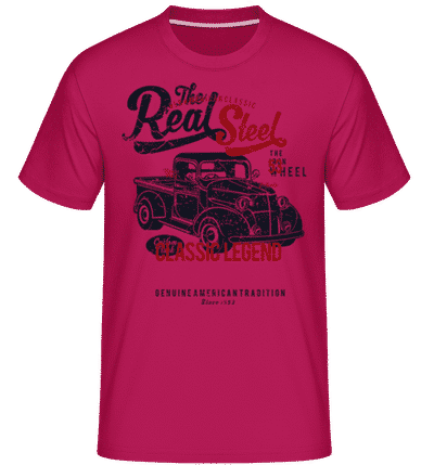 The Real Steel -  Shirtinator Men's T-Shirt - Magenta - Front
