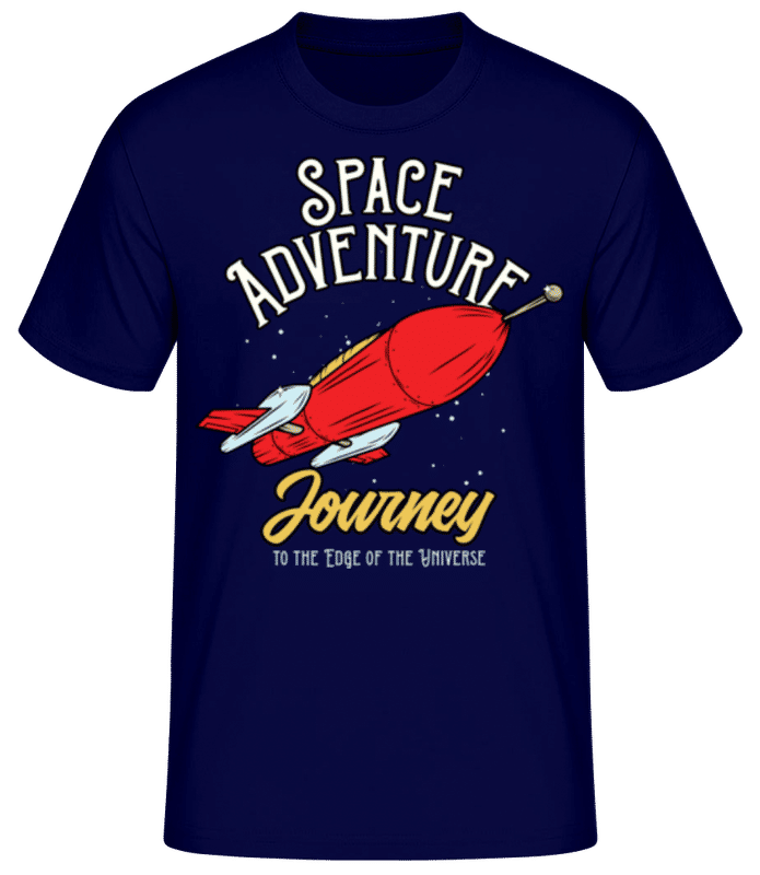 Náhled: Space Adventure Journey - Pánské basic tričko - Namořnická modrá - Napřed