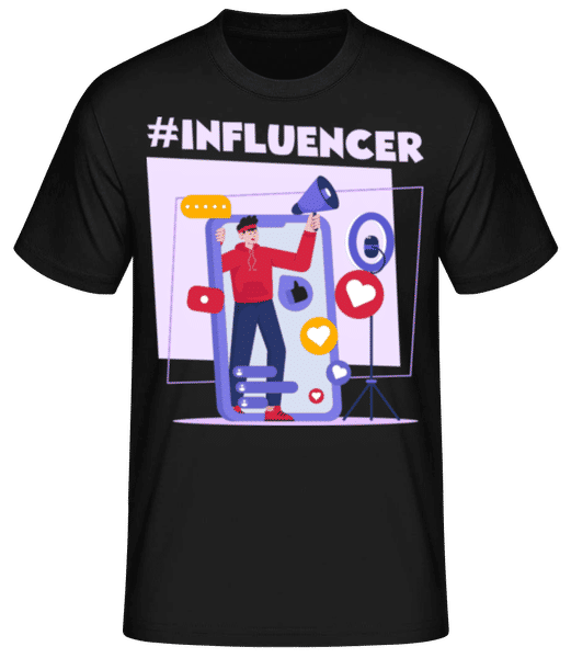 Aperçu: Hashtag Influencer - T-shirt standard Homme - Noir - Devant
