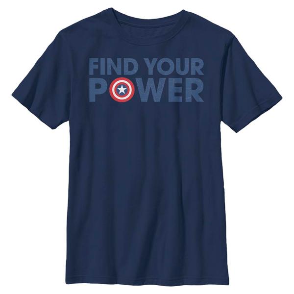 Aperçu: Marvel - Avengers - Captain America Shield Power - Enfant T-shirt - Bleu marine - Devant