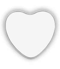 Boîte en forme de cœur personnalisée - Blanc / Argenté - Devant