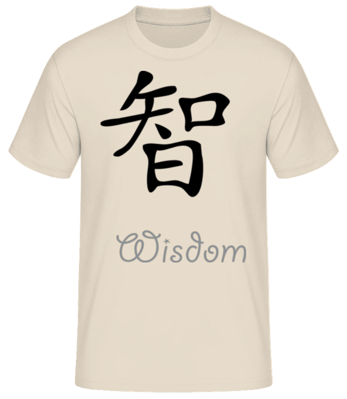 Náhľad: Chinese Sign Wisdom Letter - Pánske basic tričko - Krémová - Predné