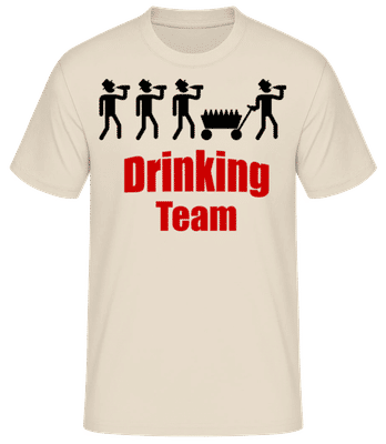 Drinking Team - Camiseta básica para hombre - Crema - delante
