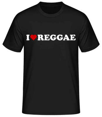 I Love Reggae - Men's Basic T-Shirt - Black - Front