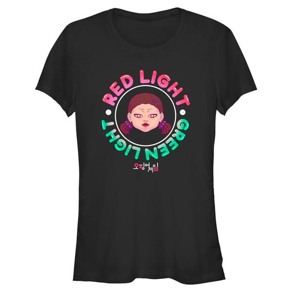 Preview: Netflix - Squid Game - Logo RedGreen Stamp - Women's T-Shirt - Black - Front