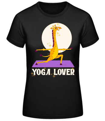 Giraffe Yoga Lover - Women's Basic T-Shirt - Black - Front