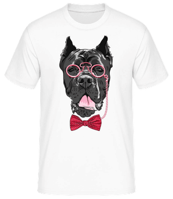 Hund Mit Brille - Männer Basic T-Shirt - Weiß - Vorne