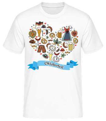Oktoberfest Herz - Männer Basic T-Shirt - Weiß - Vorne