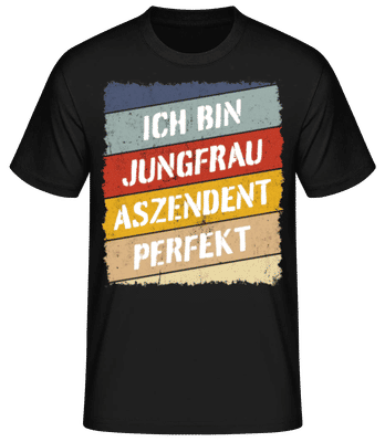 Jungfrau Aszendent Perfekt Retro Stil - Männer Basic T-Shirt - Schwarz - Vorne