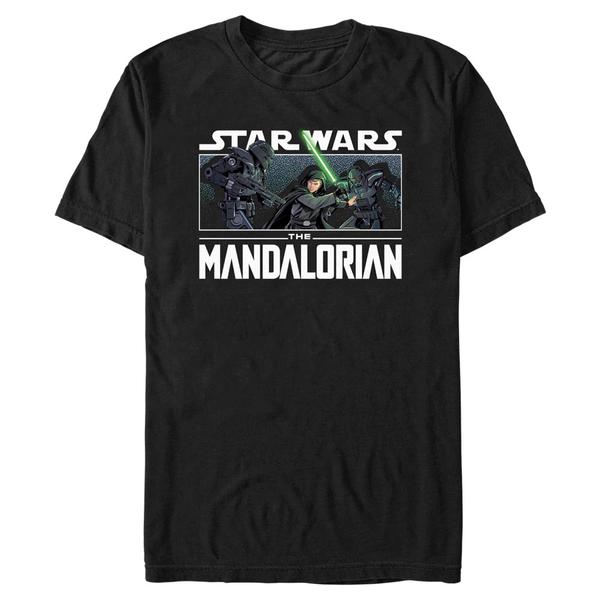 Aperçu: Star Wars - The Mandalorian - Luke Skywalker Luke VS Dark Troopers - Homme T-shirt - Noir - Devant