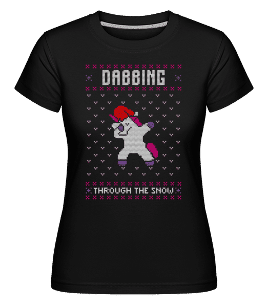 Aperçu: Dabbing Unicorn -  T-shirt Shirtinator femme - Noir - Devant