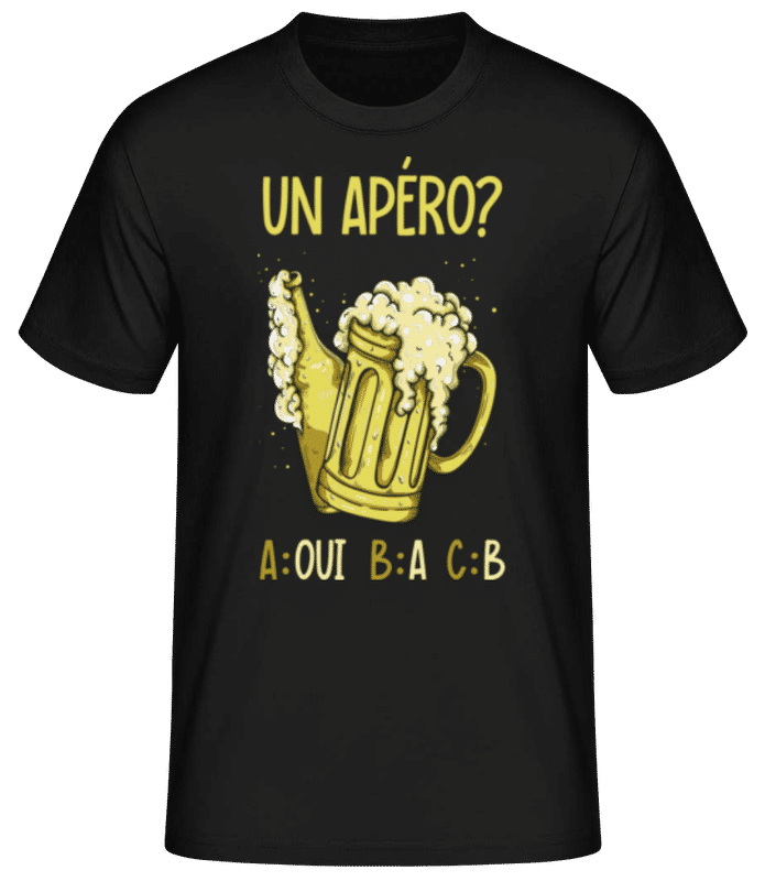 Aperçu: Un Apéro - T-shirt standard Homme - Noir - Devant