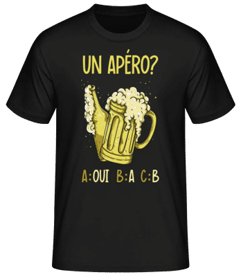 Un Apéro - T-shirt standard Homme - Noir - Devant