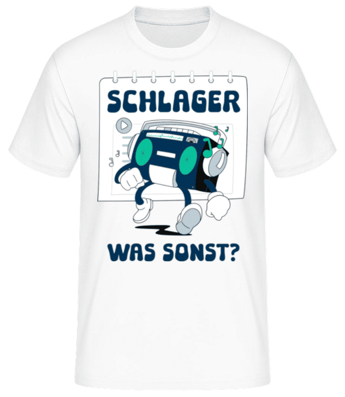 Vorschau: Schlager Was Sonst - Männer Basic T-Shirt - Weiß - Vorne