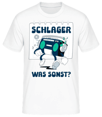 Schlager Was Sonst - Männer Basic T-Shirt - Weiß - Vorne