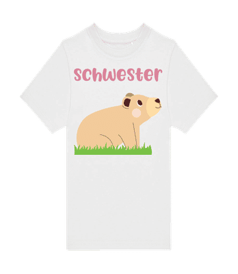 Schwester - Kinder T-Shirt B&C - Weiß - Vorne