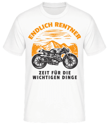 Endlich Rentner Motorrad - Männer Basic T-Shirt - Weiß - Vorne